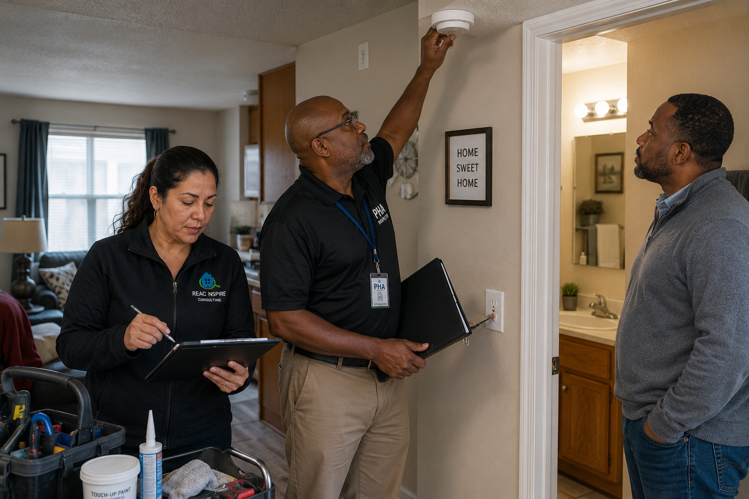 Trained consultant assessing PBV units against the applicable standard