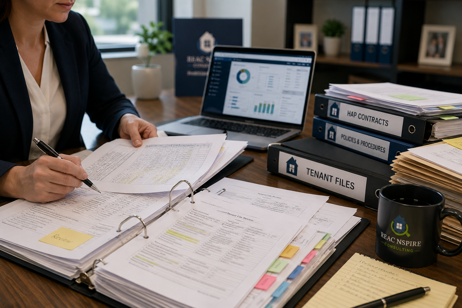 Reviewing HUD compliance documentation and contract obligations